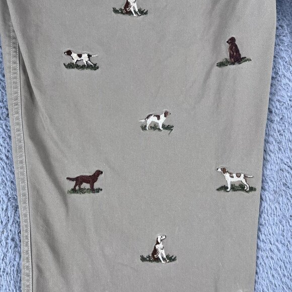 Vintage Ralph Lauren Dog Embroidered Khaki Pants Sz 40 x 29 Tag says the inseam - Picture 3 of 8